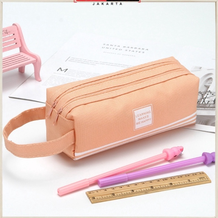 

Bestseller S252 Kotak Pensil Dan Stationery Dual Zipper / Dompet Pensil 2 Pouch Laris
