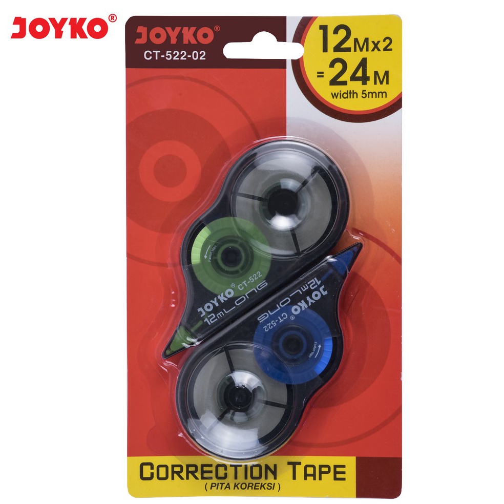 

[PRODUK-KTSPI34] Correction Tape Pita Koreksi Joyko CT-522-02 1 Set 2 Pcs ↓Super Promo