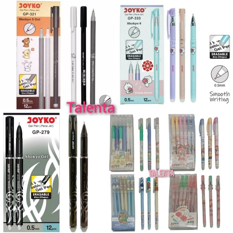 

Kemasan Baru.. Pulpen Joyko Gel Hapus Shokyo 3 GP-321 0.5mm (1 Lusin) 0GD