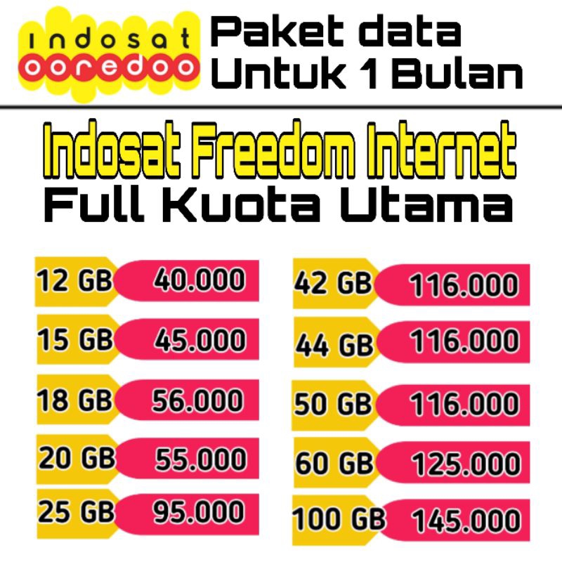 Promo kuota Indosat 100 GB 24 jam