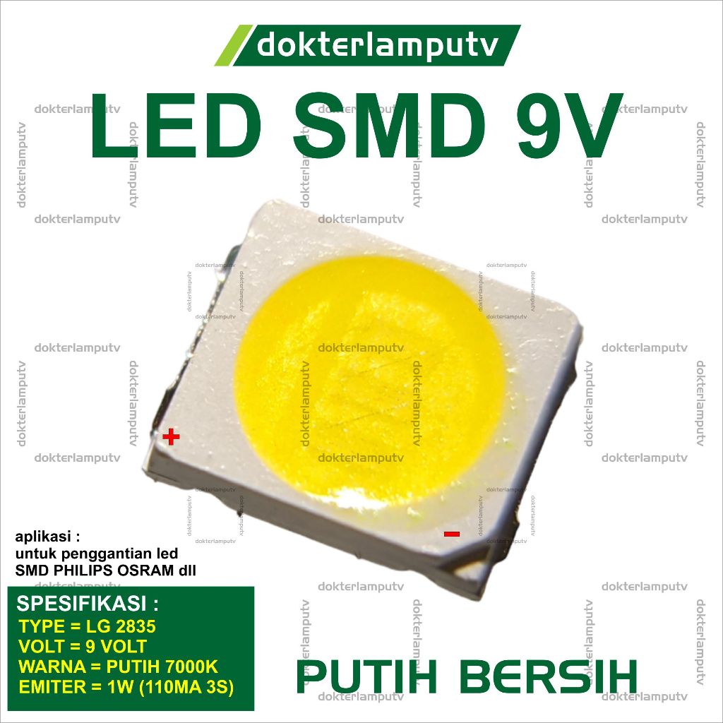 LAMPU LED SMD LG2835 9V 1W 1000PCS SESUAI UNTUK PHILIPS OSRAM PANASONIC HANNOCH DLL LG ESSENTIAL DOK