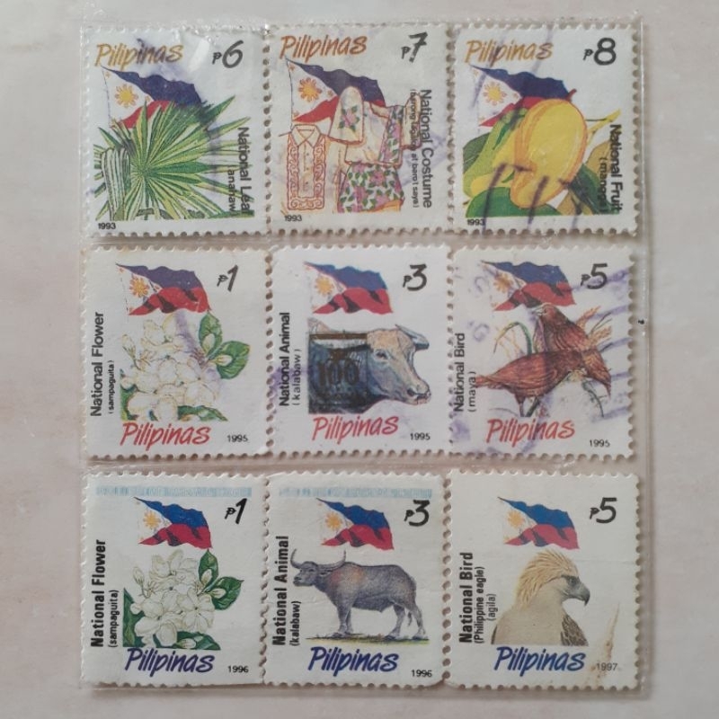 

(A) Perangko Filipina Philippine Flag and National Symbols Tahun 1993-1997 set 9pcs