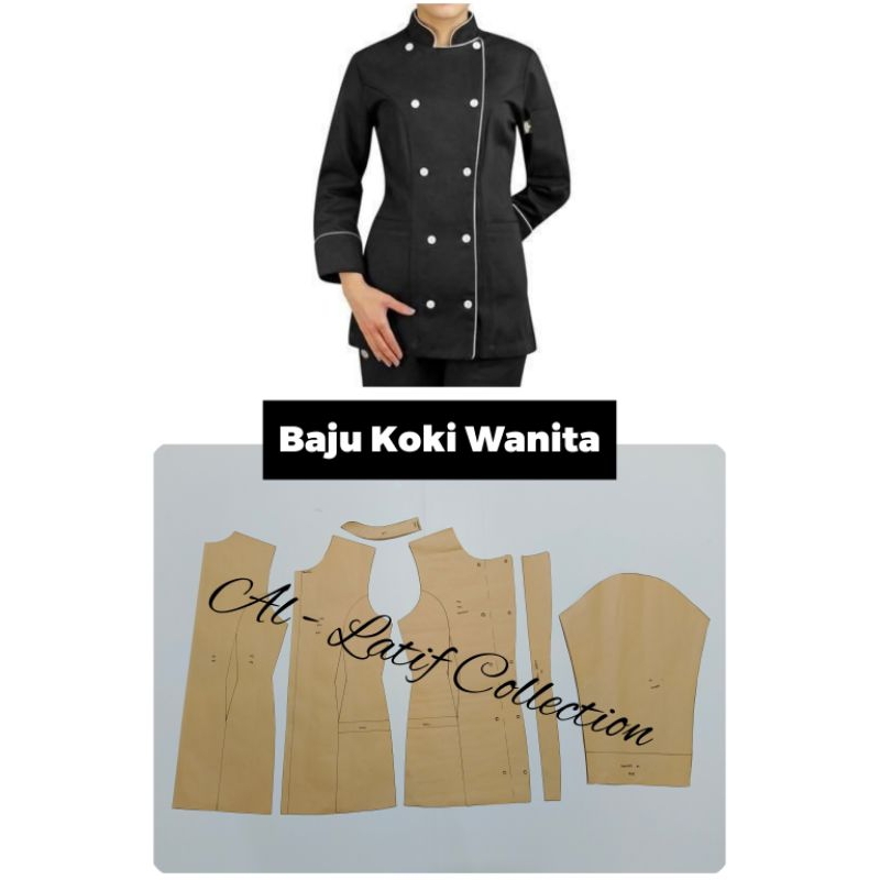 Pola Jiplak / Pola Instan BAJU KOKI WANITA