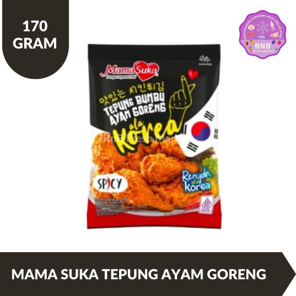 

Mama Suka Tepung Bumbu Ayam Goreng Ala Korea Spicy Netto 170 Gram
