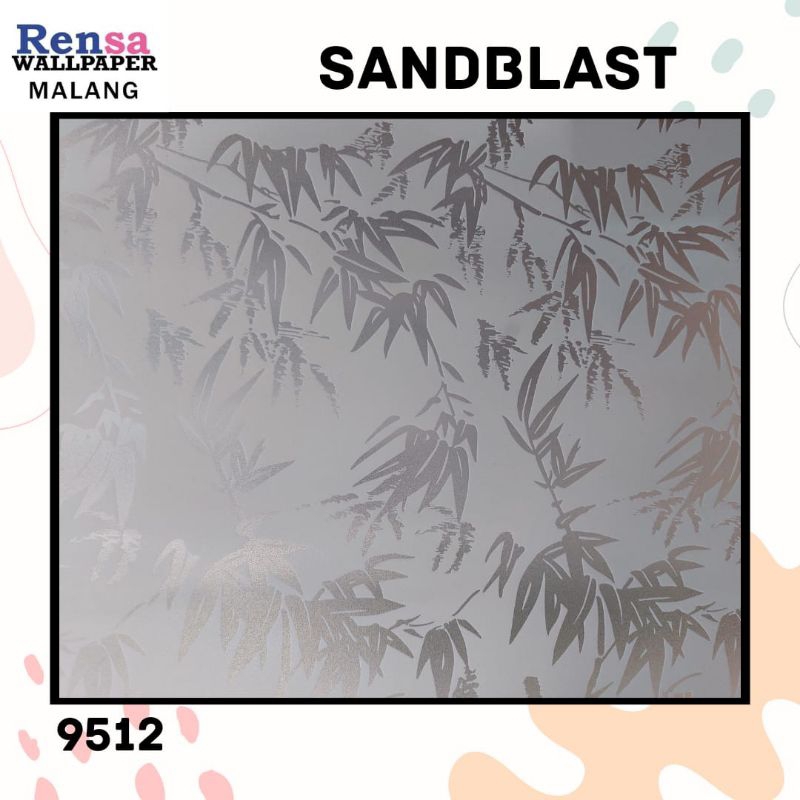 Stiker kaca Motif Daun Bambu