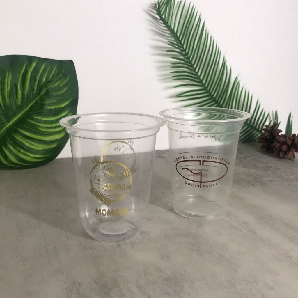 Sablon Gelas Plastik Oval PP 12 oz / 14 oz / 16 oz 8 gr - 1000 pcs