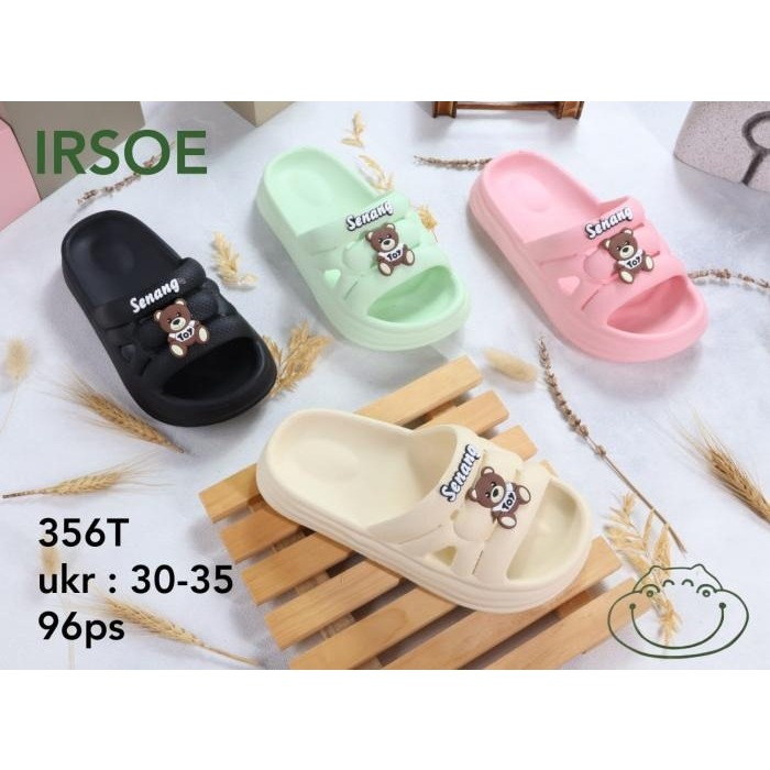 Sandal Selop Slop Sendal Slip On Karet Anak Perempuan Bear Senang