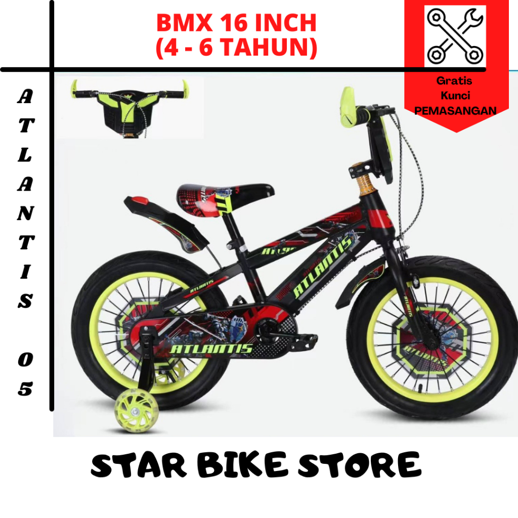 sepeda anak laki laki BMX 16 inch ( 4 - 7 tahun ) Atlantis