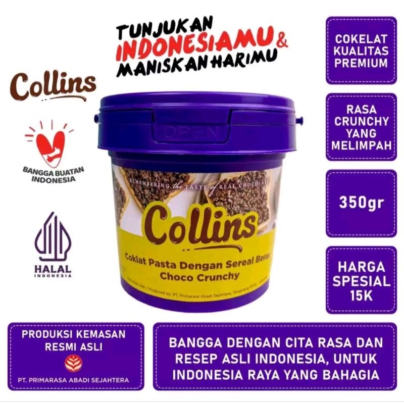 

Collins Pasta ( 350gr ) Dengan Malt Krispi Choco Crunchy PROMO HALAL