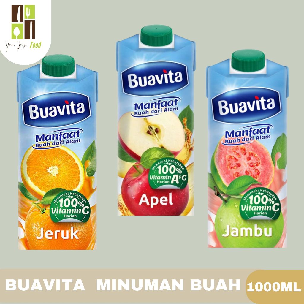 

Buavita Juice Minuman Sari Buah Asli Rasa Jeruk / Jambu / Apel 1 Liter