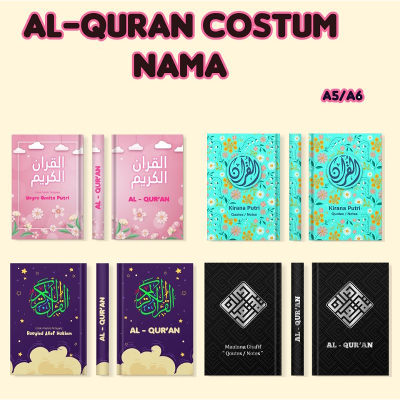 AL-Quran A5/A6 Costum Nama/Quran hardcover terjemah perkata/ALQuran bisa Tulis Nama