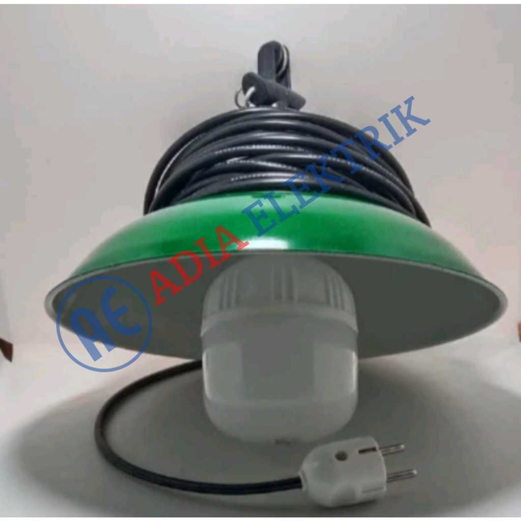 Paket hemat Kap Lampu Gantung E27 Uk 30cm + 5 Meter Kabel / Kap WD+Fitting + Kabel +Steker Arde Bula