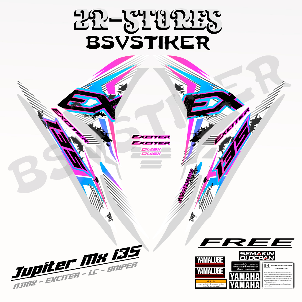 striping jupiter mx new 135 stiker  njmx 135 grunge exciter sniper lc