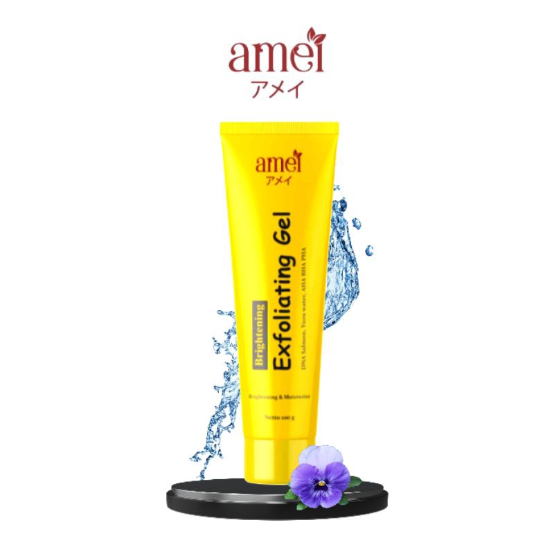 Amei Brightening Exfoliating Gel DNA Salmon Pembersih Daki Leher 100gram