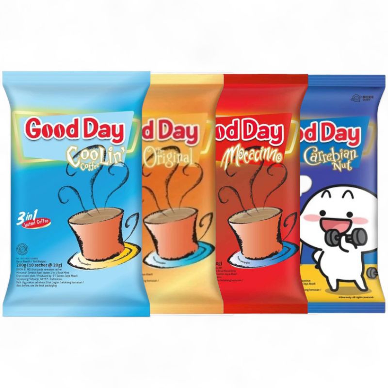 

Good Day Kopi Instant 3in1 10 x 20g-Kopi Bubuk Instan-Toserba Gadjah-Ekonomis