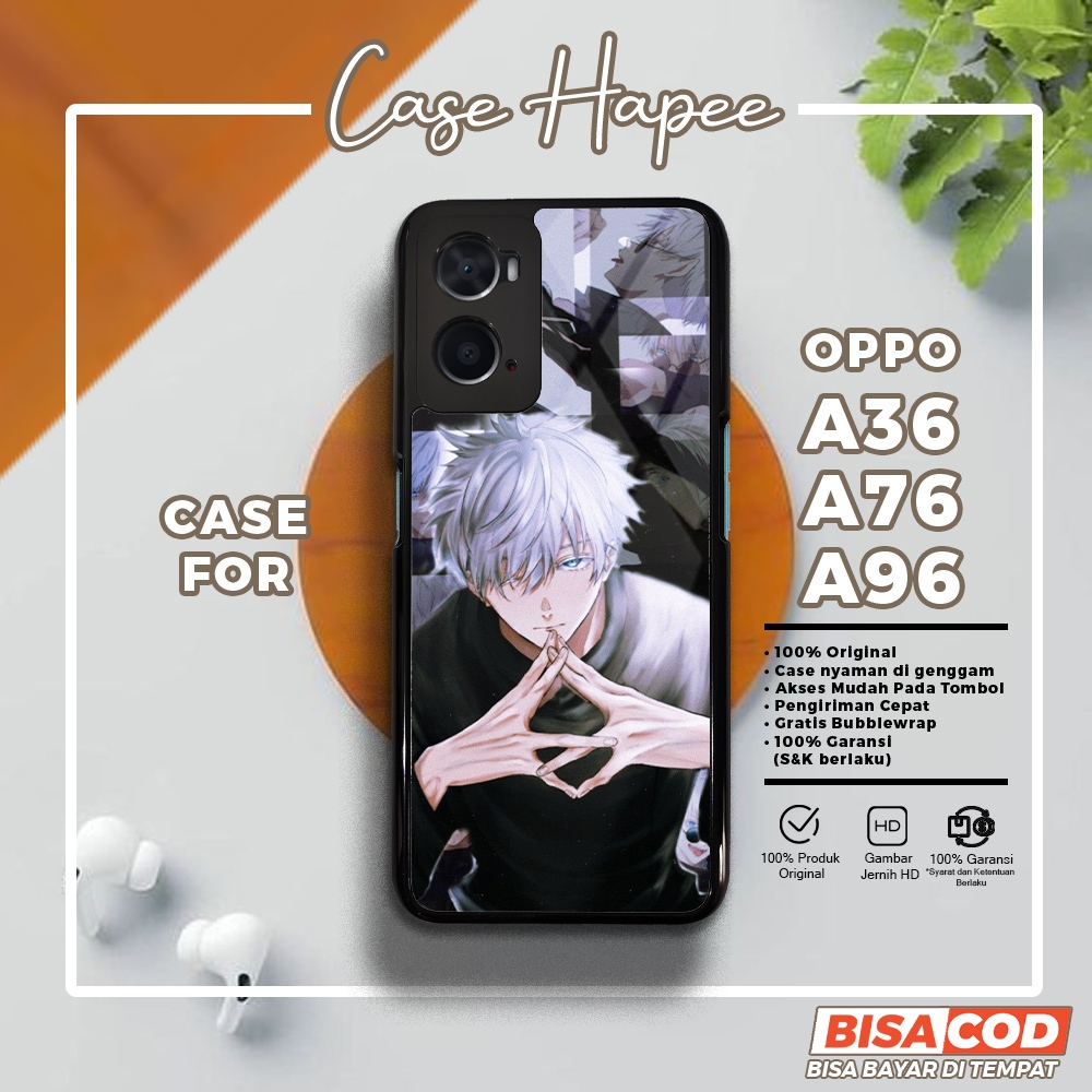Case Oppo A36 A76 A96 Casing Oppo A36 A76 A96 [GOJO] Casehapee Case Glossy Case Aesthetic Custom Cas