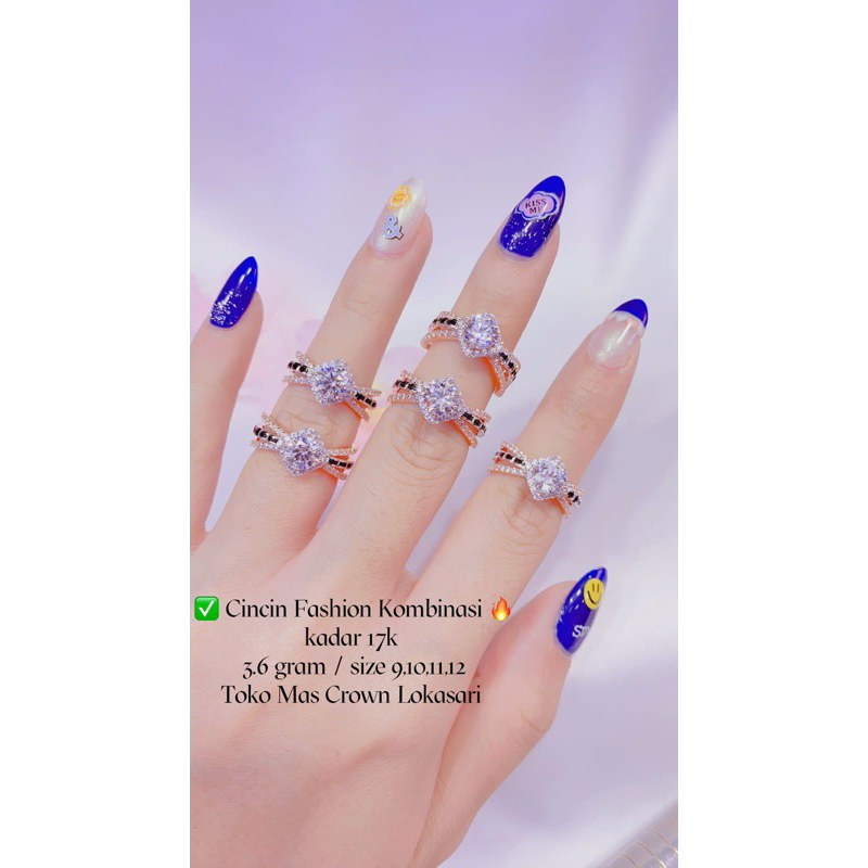 CINCIN FASHION WANITA MODEL AMERO GOLD EMAS ASLI 17k