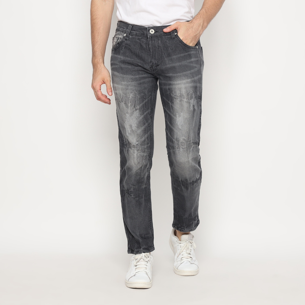 Trondheim Celana Jeans Pria Denim Faher Darkgrey