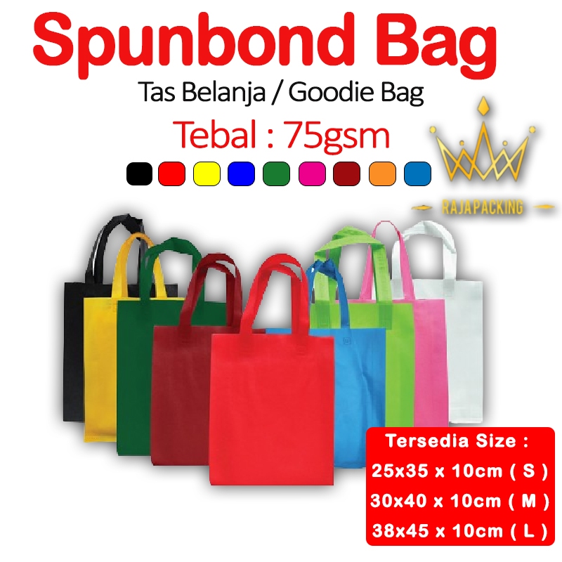 

Spunbond Goodie Bag Tas Belanja Model Tali Handle Kantong Kain all warna