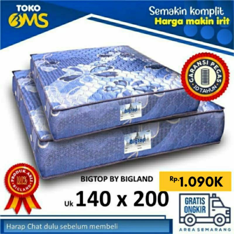 PROMO Matras Springbed Bigtop by Bigland semarang ukuran 140x200 Toko Bms inul