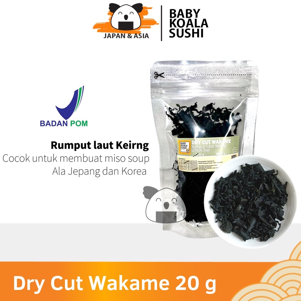 

Re4dy DRY WAKAME Rumput Laut Kering 20 g │ Dried Cut Wakame Import for Miso Sup Ramen Udon [246]