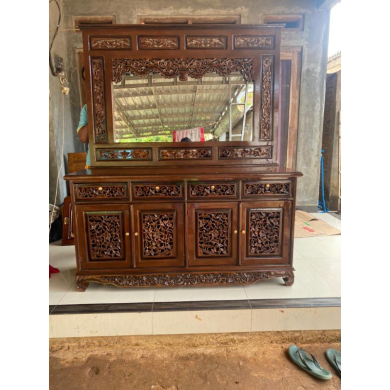 Bufet Palembang kayu jati / Meja altar Palembang jati murah