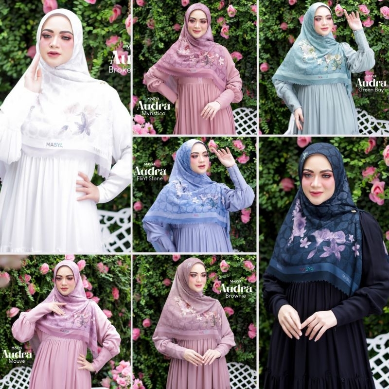 MADENIA SYARI By MASYA - Jilbab Hijab Kerudung Khimar Scarf Instan Voal Premium Lasercut Laser Cut M