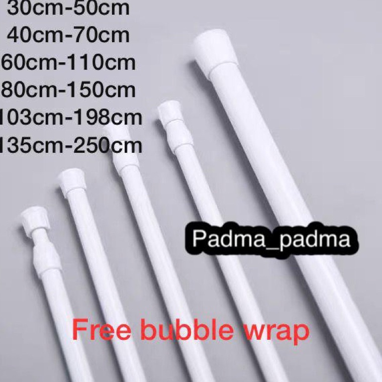 PIPA TIANG TONGKAT FLEKSIBEL 30CM-350/TIANG KAMAR MANDI/TIANG PIPA TONGKAT KOLONG DAPUR/TIANG SERBAG