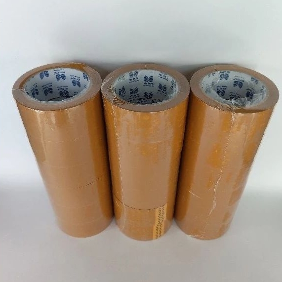 

Lakban cokelat coklat 45 wide x100 yard 1slop