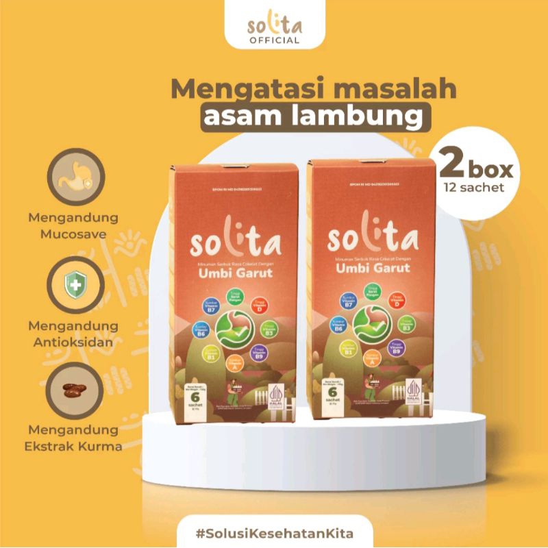 

SOLITA Minuman Serbuk Umbi Garut 2 Box (Isi 12 Sachets) Rasa Cokelat