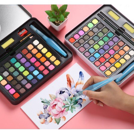 

12.12 MALL 36/48 Watercolor Set Cat Air Set (Bonus Kuas dan Kertas Gambar) / Cat Air Padat / Solid Watercolor Set / 36 48 Warna Cat Air buruan