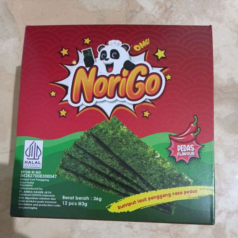 

Norigo rumput laut panggang rasa pedas 3gr