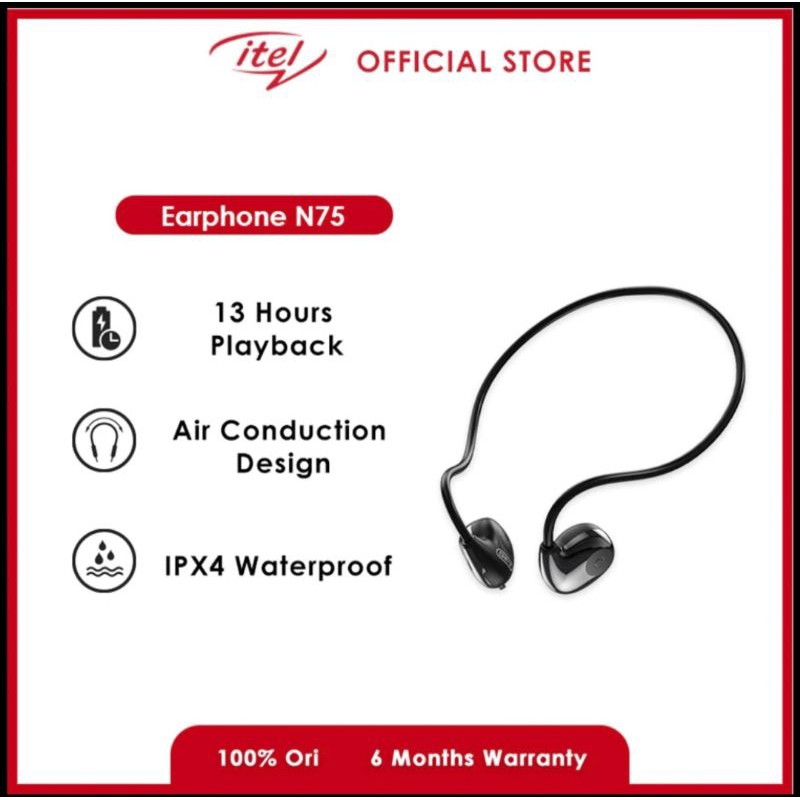 Itel N75 OPENEAR Air Conduction Earphone Garansi Resmi Itel Indonesia