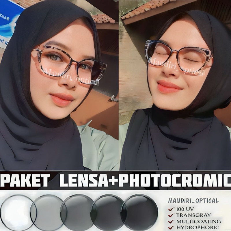 Frame kacamata fashion | kacamata cat eye | bisa request minus/normal | photocromic anti radiasi | k
