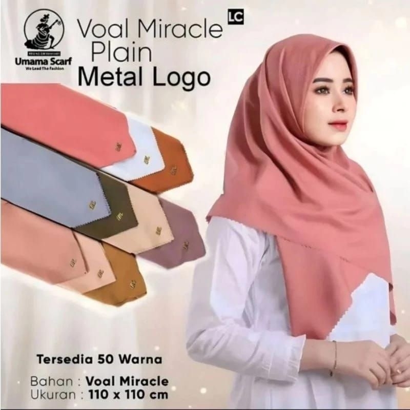 (Bisa cod) Hijab umama Voal LC Logo/Hijab segi empat polos/Jilbab umama Scarf Krudung Segi_4 voal mi