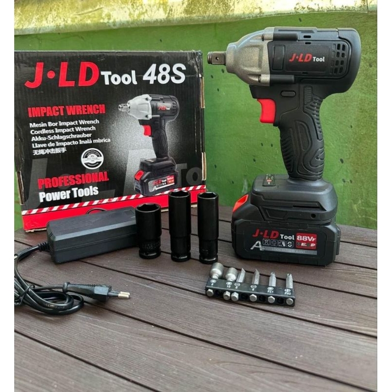 MESIN PEMBUKA BAUT CORLDESS IMPACT JLD 48S BRUSHLESS 88VOLT 1 BATERAI / PEMBUKA BAUT BAN BATERAI / C