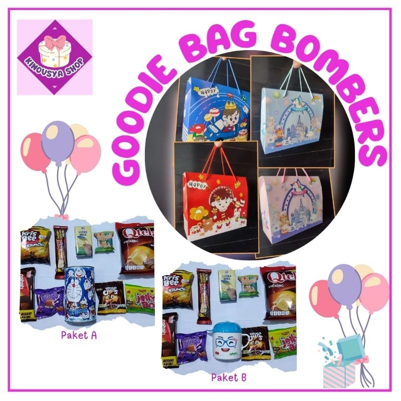 

GOODIE BAG BOMBERS/Bingkisan Snack Ulang Tahun/Paket Ultah/Goodie bag Ulang Tahun anak/ ada Souvenir nya juga lho...
