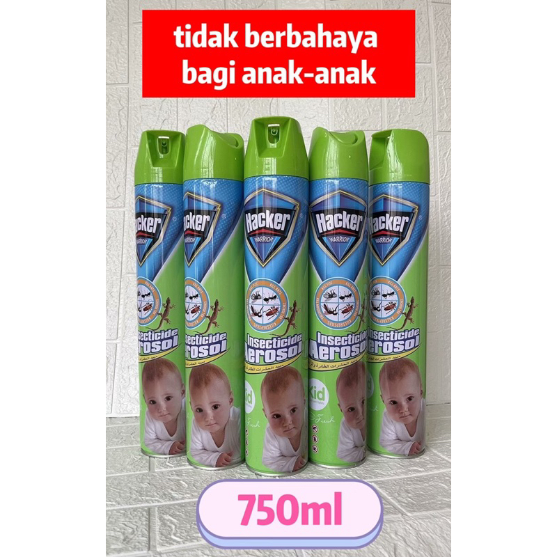 Obat nyamuk semprot Hacker 750ml aman untuk bayi dan dewasa , Membunuh nyamuk,Semut,Kecoa dan Cicak,