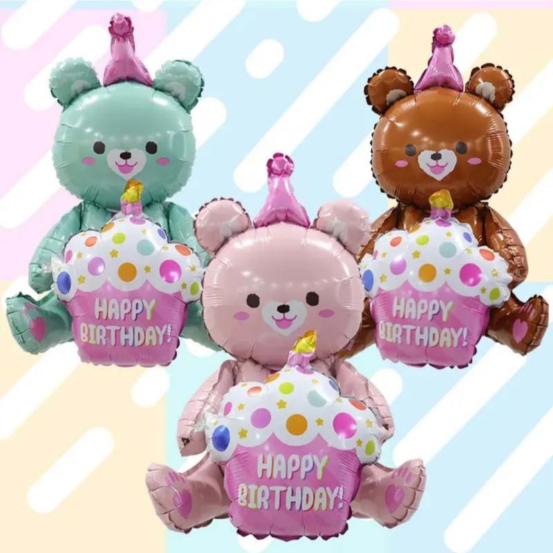 Balon foil beruang jumbo 3d | balon beruang jumbo 3d | balon foil 3d karakter beruang jumbo | balon foil jumbo gambar beruang ulang tahun | balon ulang tahun 3d beruang kue ultah | hiasan dekorasi ultah anak beruang balon lucu 3 dimensi bear balloon