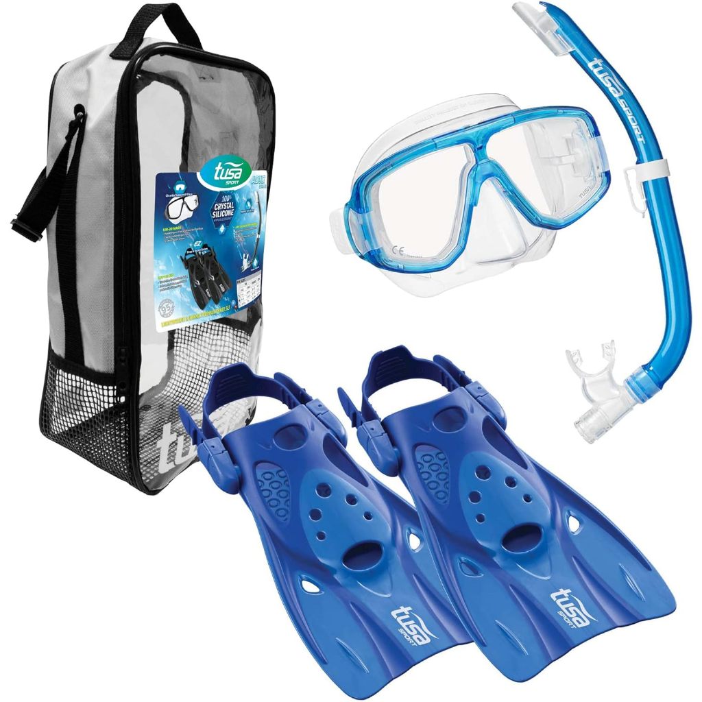 TUSA Sport Adult Platina Superdry Combo Alat Snorkeling Dewasa Travel Set Paket Lengkap Fin Sepatu K