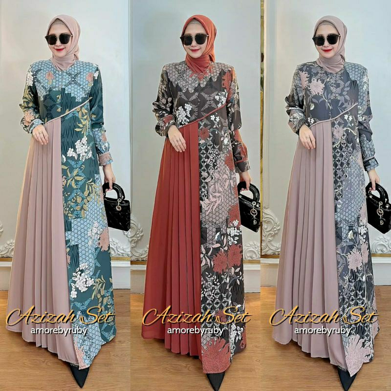 Azizah set gamis+hijab Amore by ruby