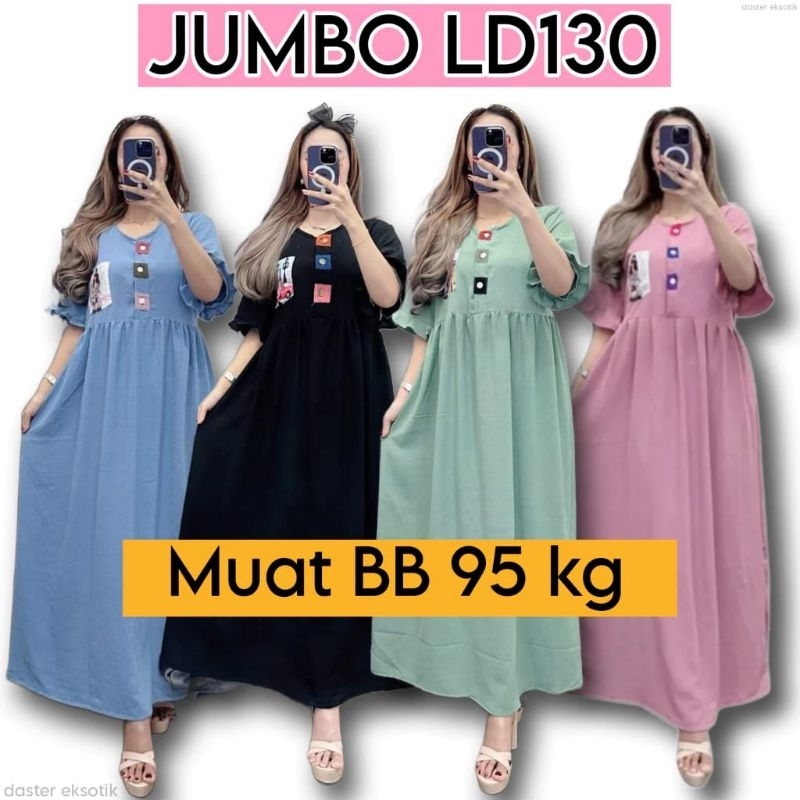 daster/dress saku pelangi virall size jumbo