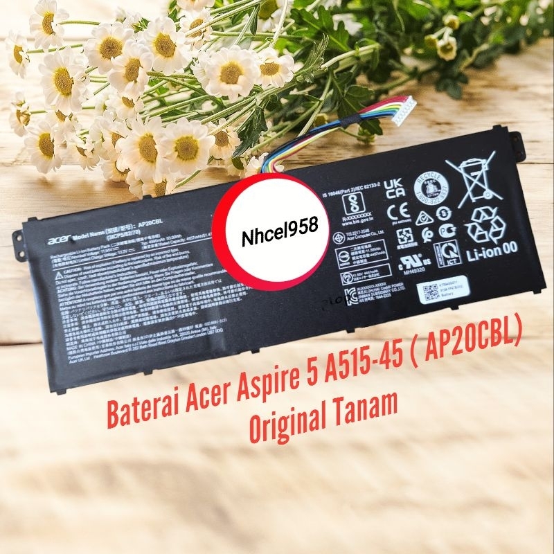 ✅ Baterai Acer Aspire 5 A515-45 (AP20CBL) Original Tanam
