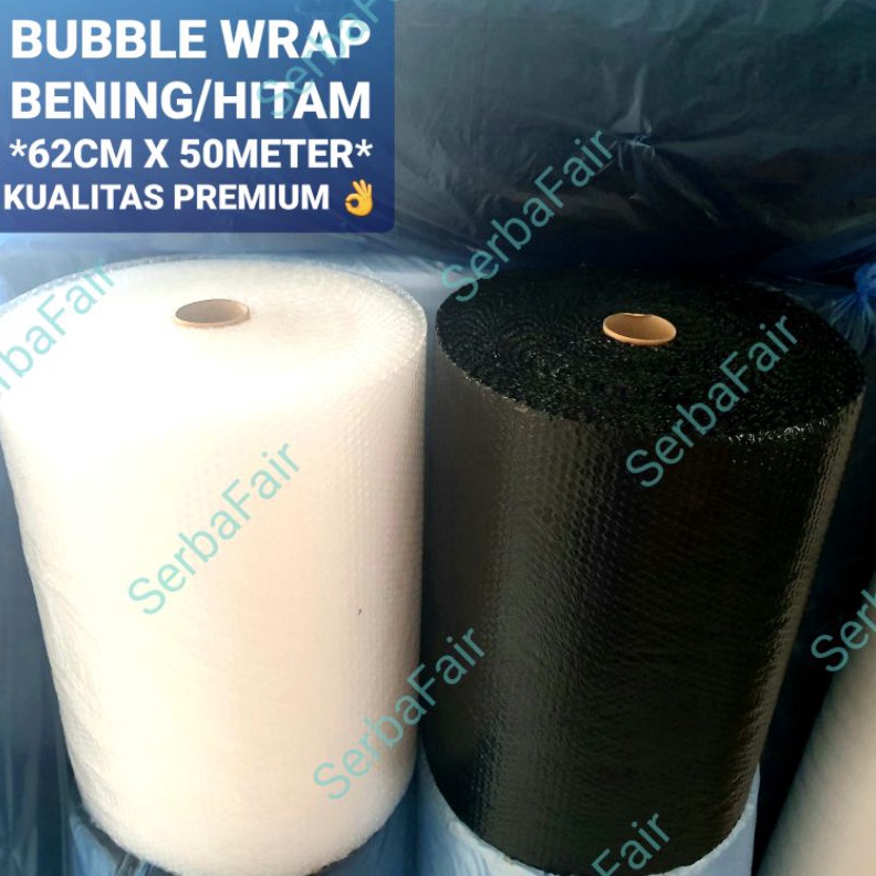 

✨12.12✨ COD Bubble Wrap Bening / Hitam 62CM x 50M TEBAL / Bubblewrap KUAT Bandung serbuuu !