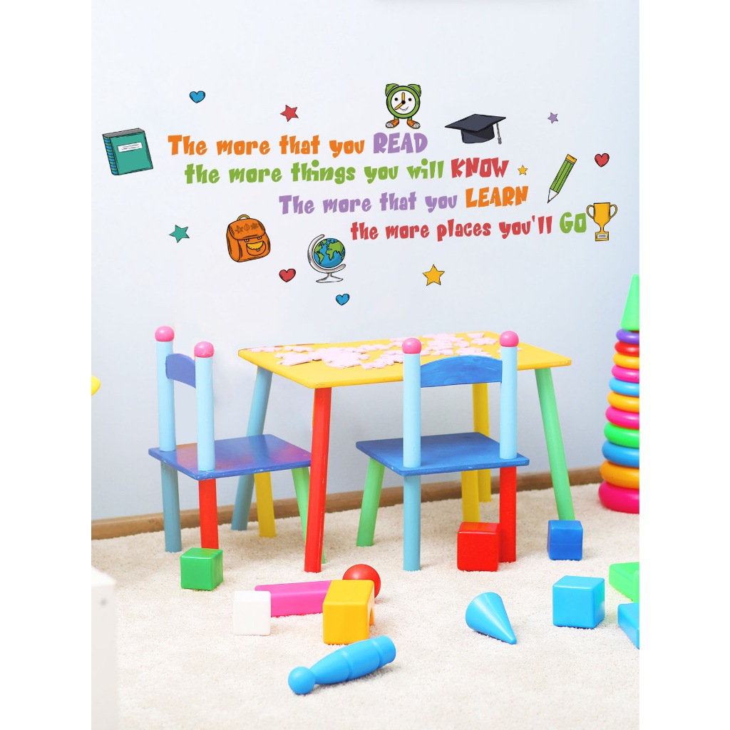 Stiker Dinding, Stiker Dinding Kutipan Inspiratif Berwarna-warni, Stiker Dinding Frase Motivasi, Sti