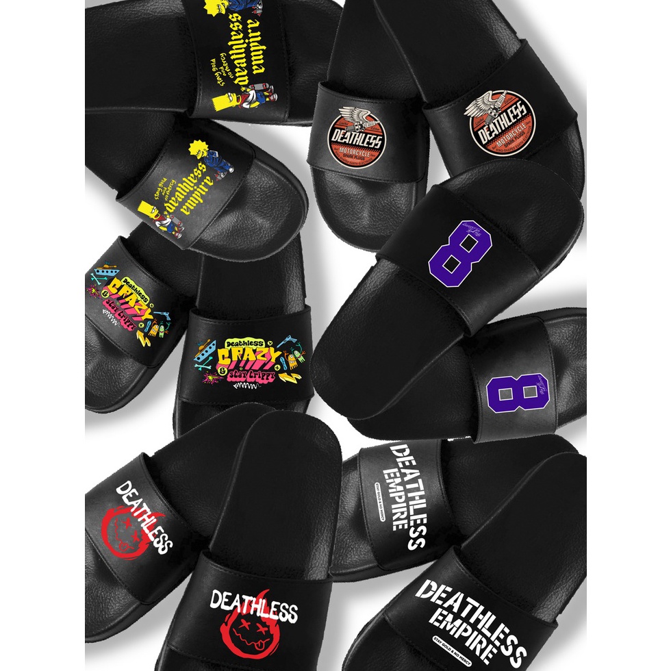 Re4dy sto0ck DEATHLESS SANDAL MOTIF | SANDAL SLIP ON | SANDAL FLIP FLOP Kualitas Terbaik