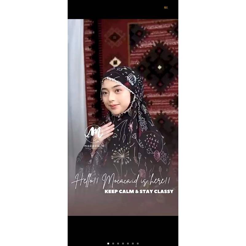 Mukena Mewah Katun Rayon Motif Hitam Lembut Halus