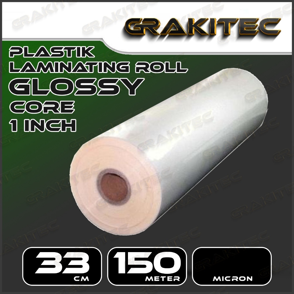 

Oke Price Plastik Laminating Panas Roll 33 cm x 150 m x 21 / 30 mic Glossy / Doff Low Temperature ( untuk mesin Laminating laminasi panas roll ) QEL