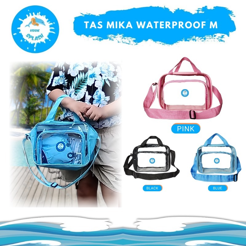 Tas Baju renang |Tas Travel | Tas Renang |  Mika Transparan Anti Air Waterproof Size M-KIDDIE SPLASH