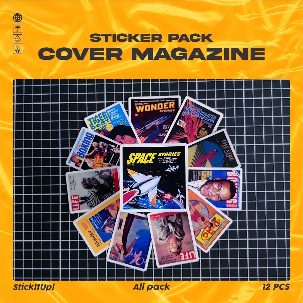 

COD✨ StickItUp Stiker Pack Vintage over Magaziine Colorfull Keren Untuk Koper Laptop Skateboard